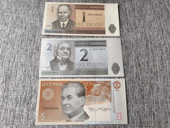 Eesti 1 kroon 1992 2 krooni 2007 5 krooni 1994 uued unc